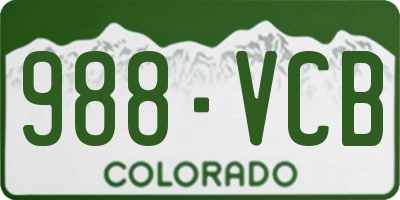 CO license plate 988VCB
