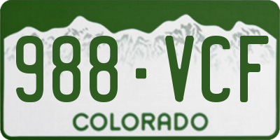 CO license plate 988VCF