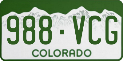 CO license plate 988VCG