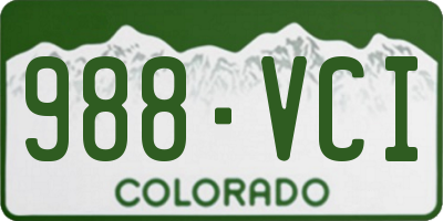 CO license plate 988VCI