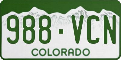 CO license plate 988VCN