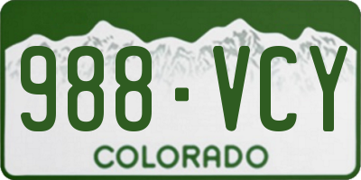 CO license plate 988VCY