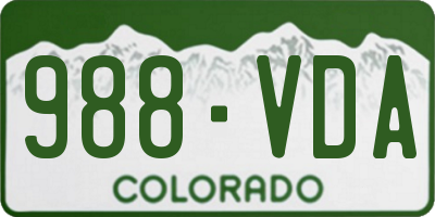 CO license plate 988VDA