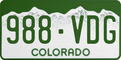 CO license plate 988VDG