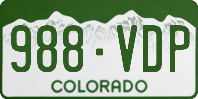 CO license plate 988VDP