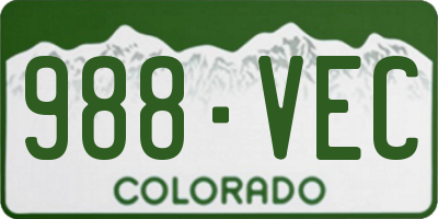 CO license plate 988VEC