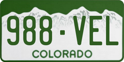 CO license plate 988VEL