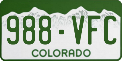 CO license plate 988VFC