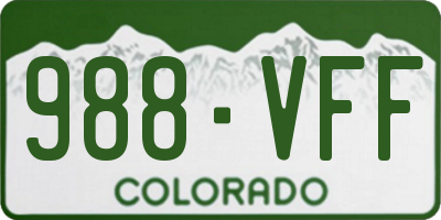 CO license plate 988VFF