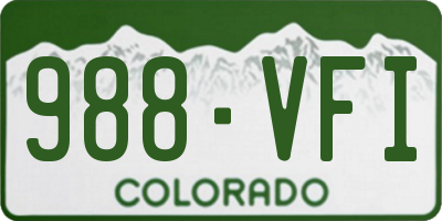 CO license plate 988VFI