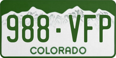 CO license plate 988VFP