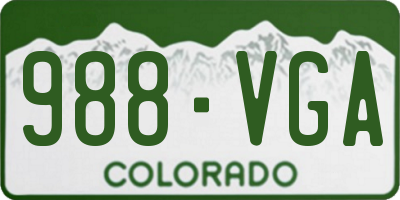 CO license plate 988VGA