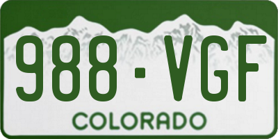 CO license plate 988VGF