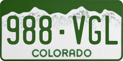CO license plate 988VGL