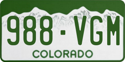 CO license plate 988VGM