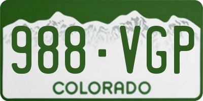 CO license plate 988VGP