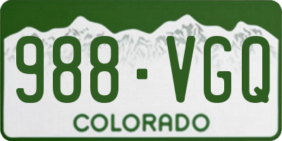 CO license plate 988VGQ