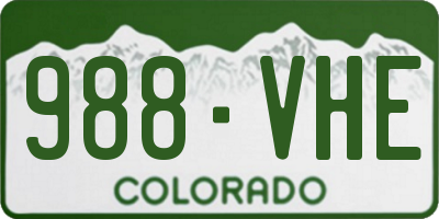 CO license plate 988VHE