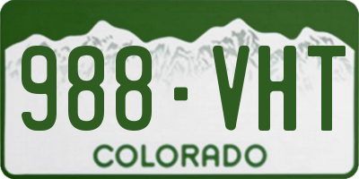 CO license plate 988VHT