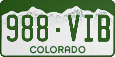 CO license plate 988VIB