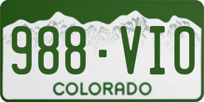 CO license plate 988VIO