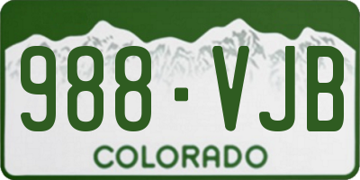 CO license plate 988VJB