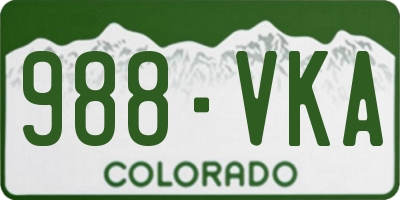 CO license plate 988VKA
