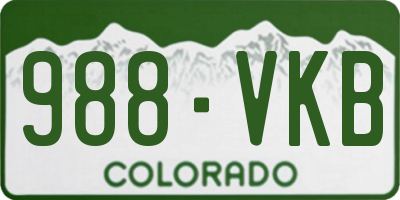 CO license plate 988VKB