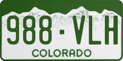 CO license plate 988VLH