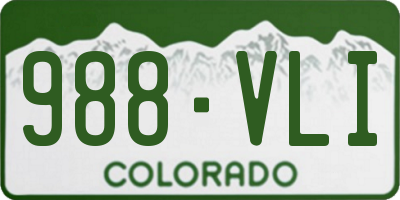 CO license plate 988VLI