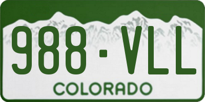CO license plate 988VLL