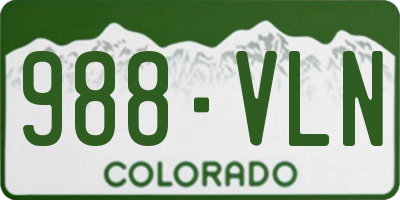 CO license plate 988VLN