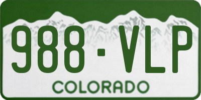 CO license plate 988VLP