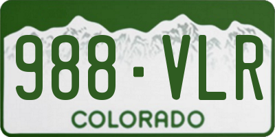 CO license plate 988VLR