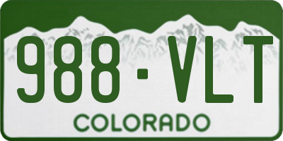CO license plate 988VLT