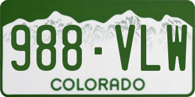 CO license plate 988VLW