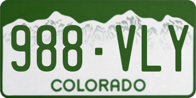 CO license plate 988VLY