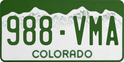 CO license plate 988VMA