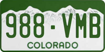 CO license plate 988VMB