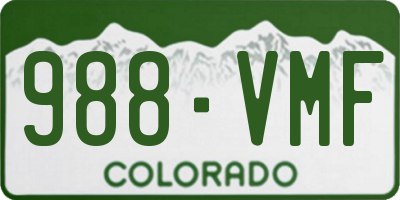 CO license plate 988VMF