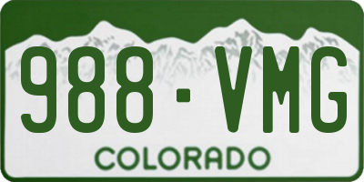 CO license plate 988VMG