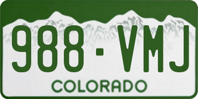CO license plate 988VMJ