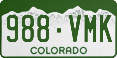 CO license plate 988VMK