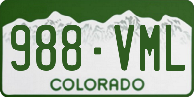 CO license plate 988VML