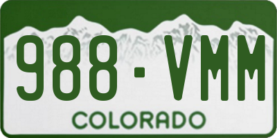 CO license plate 988VMM