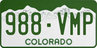 CO license plate 988VMP
