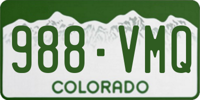 CO license plate 988VMQ