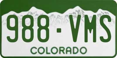 CO license plate 988VMS