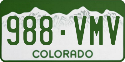 CO license plate 988VMV