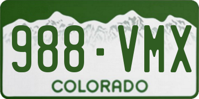 CO license plate 988VMX